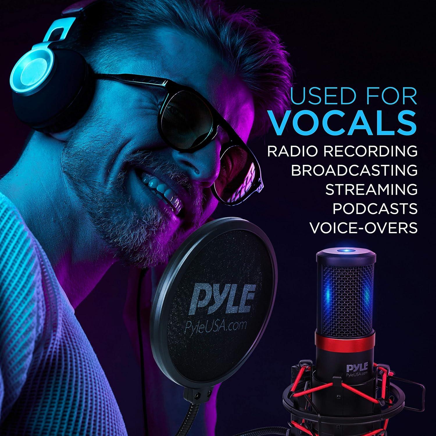 Micrófono USB Pyle PDMIKT200 Condensador Cardioide con Soporte