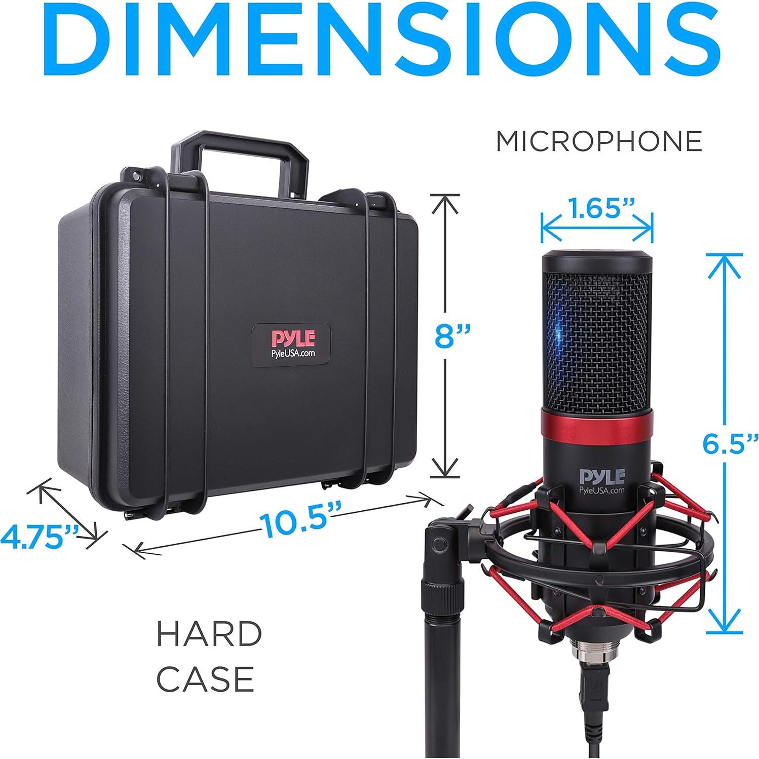 Micrófono USB Pyle PDMIKT200 Condensador Cardioide con Soporte