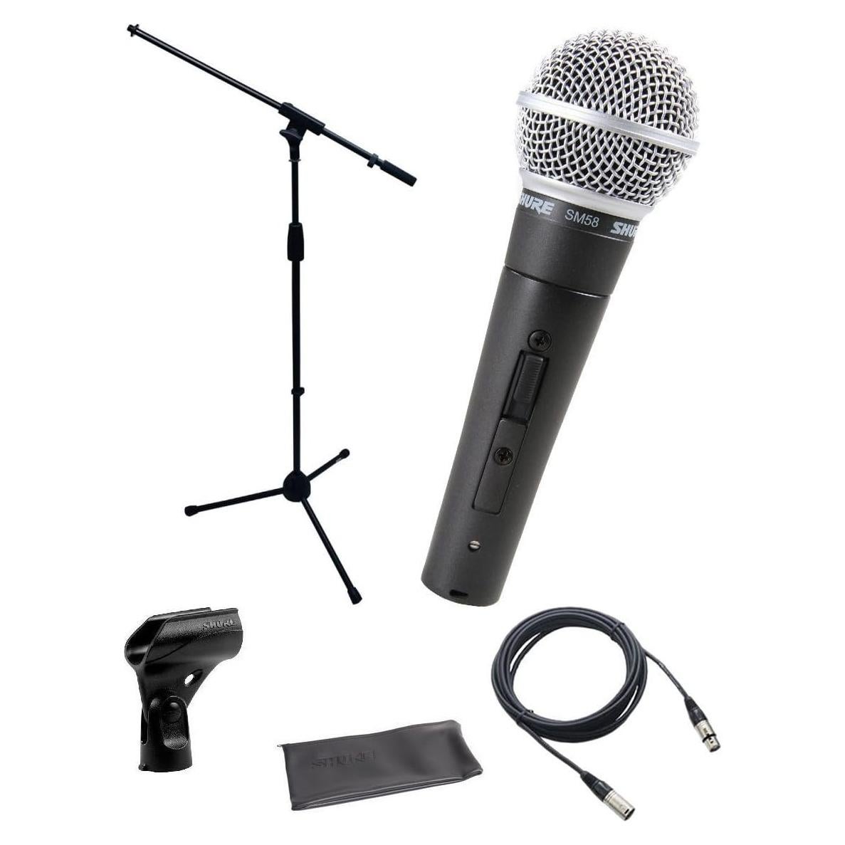 Micrófono Shure SM58-S con interruptor y accesorios