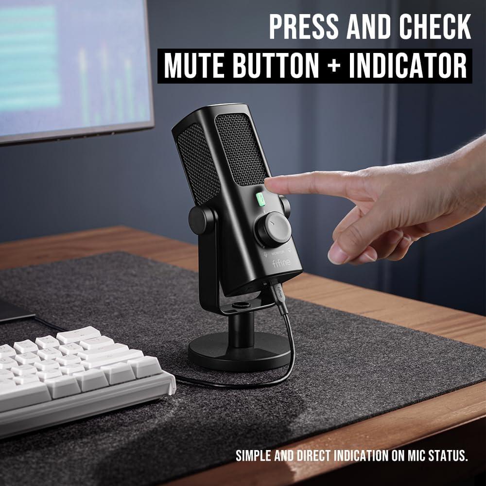 Micrófono Condensador USB FIFINE Perfil3 para Podcast y Estudio