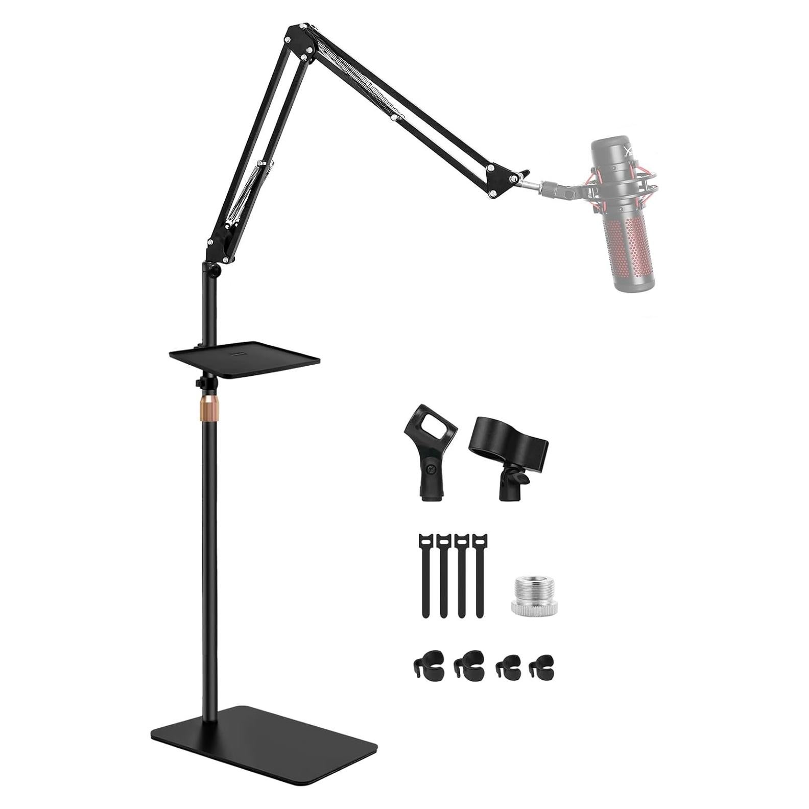 Soporte de Micrófono BILIONE con Base Ponderada y Brazo Boom