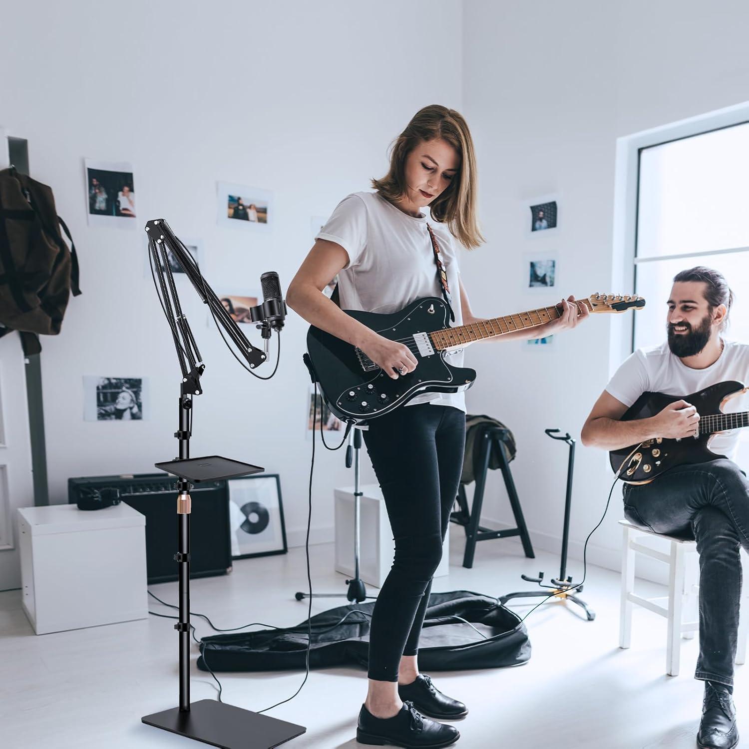 Soporte de Micrófono BILIONE con Base Ponderada y Brazo Boom