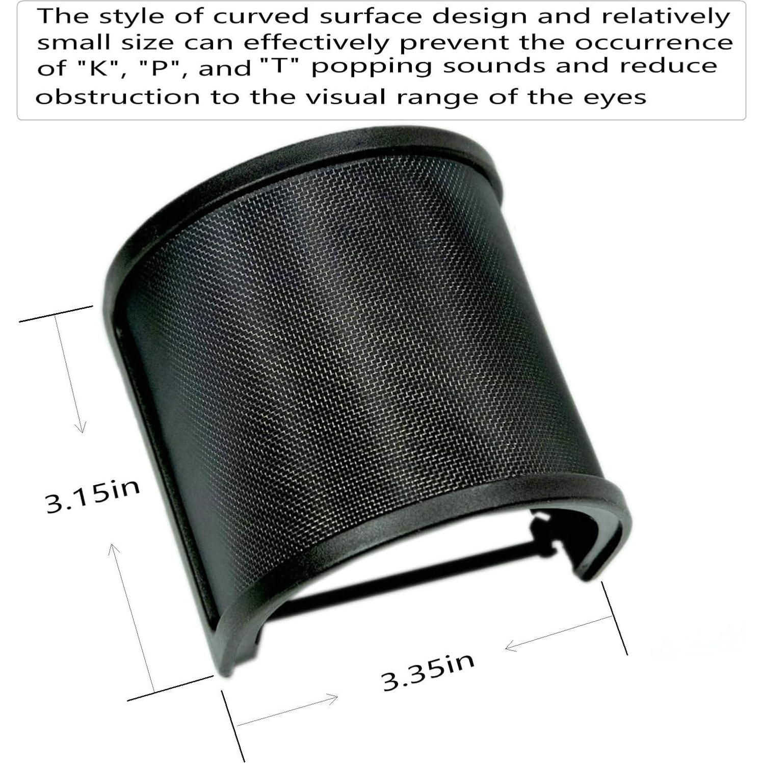 Filtro Pop para Micrófono AT2020, Malla Metálica, Negro