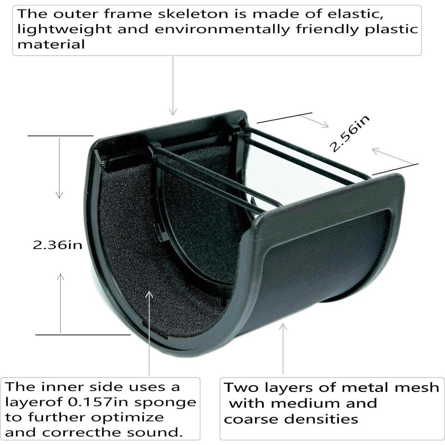 Filtro Pop para Micrófono AT2020, Malla Metálica, Negro