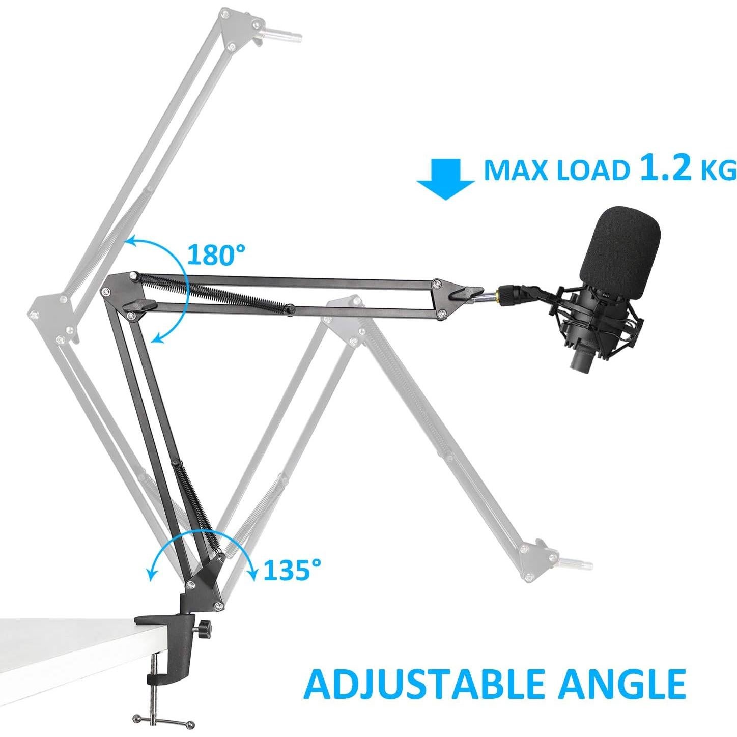 Brazo de Micrófono Audio-Technica AT2020 con Filtro Pop SUNMON