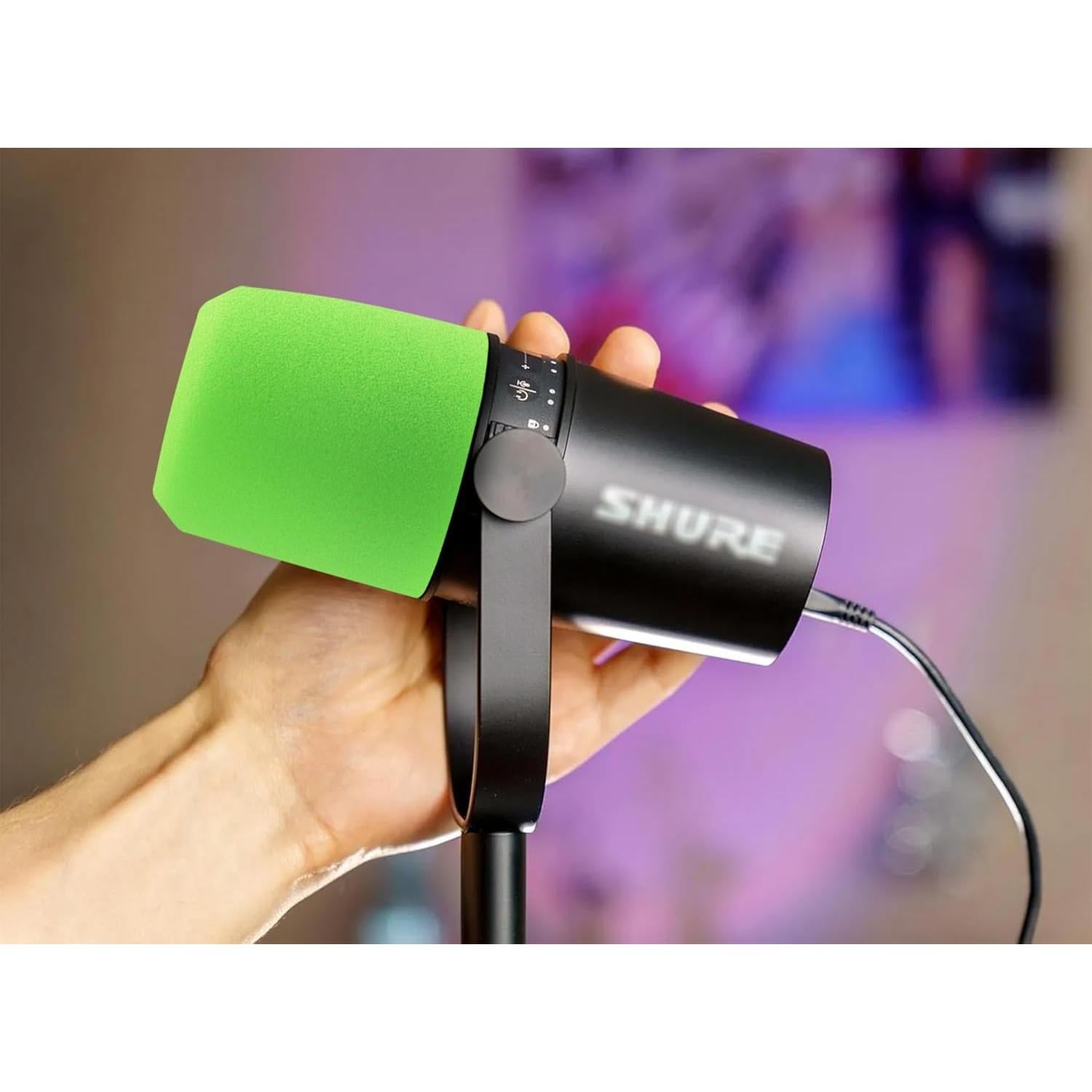 Filtro Pop Shure MV7 Verde - Reemplazo Cubierta Espuma