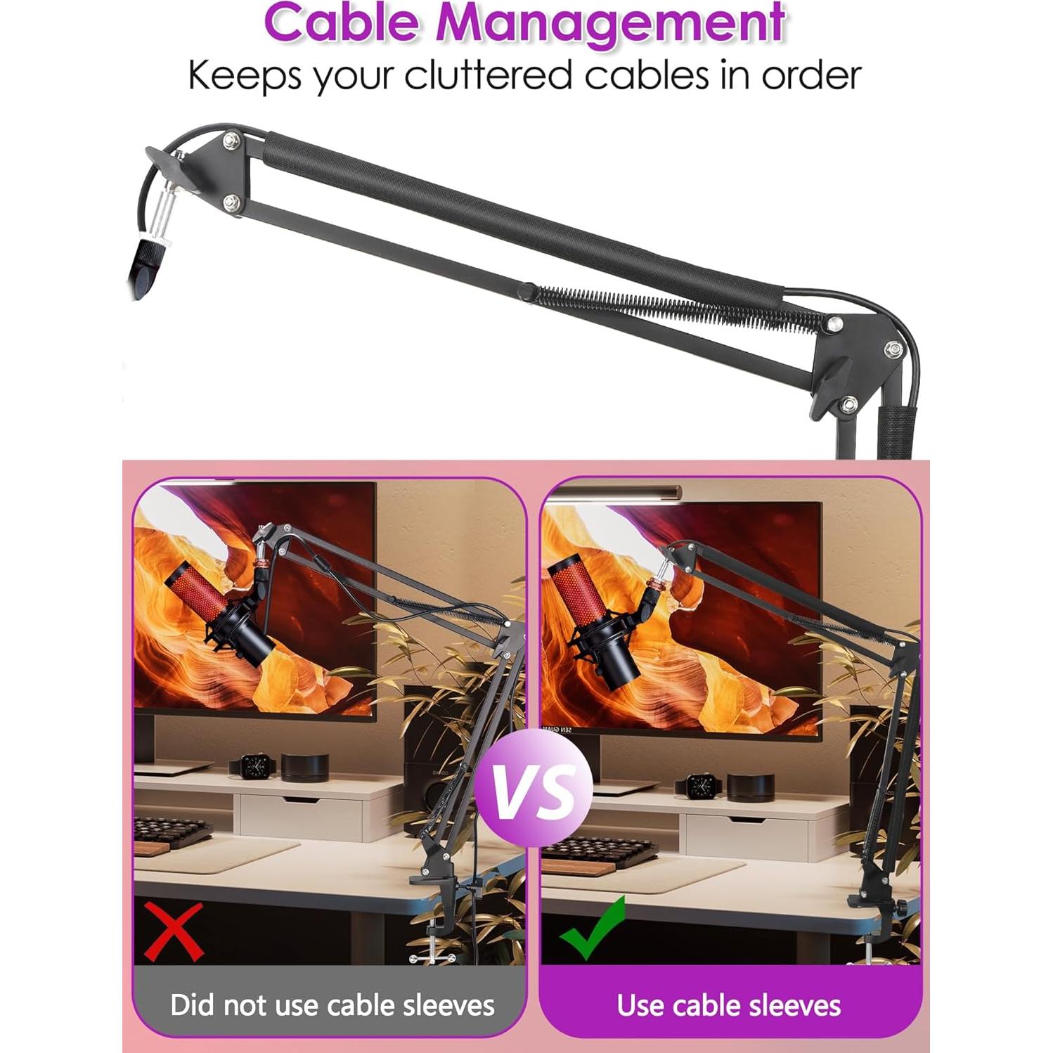 Brazo de Micrófono HyperX Quadcast Ajustable con Fundas de Cable