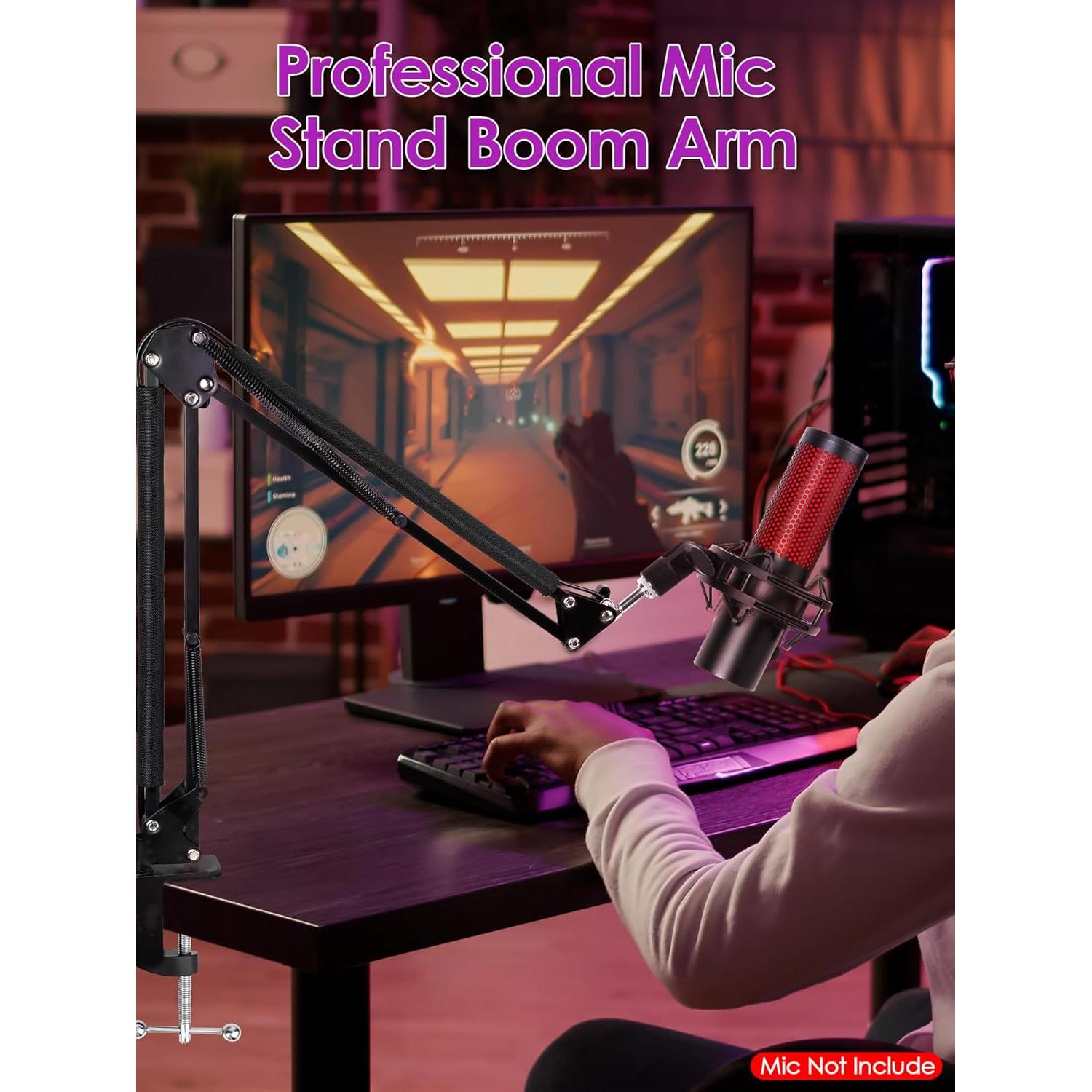 Brazo de Micrófono HyperX Quadcast Ajustable con Fundas de Cable