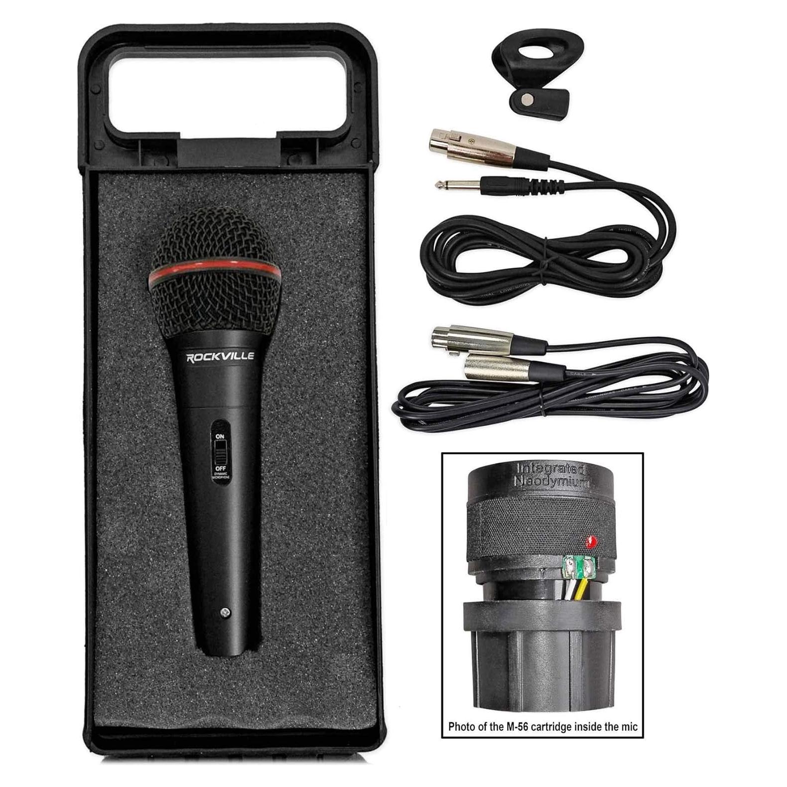 Micrófono Dinámico Rockville RMIC-SR con Cables y Estuche