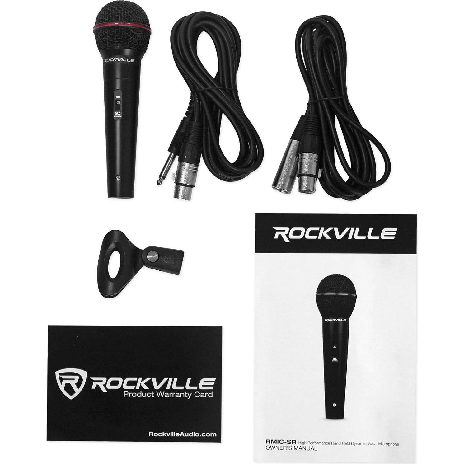 Micrófono Dinámico Rockville RMIC-SR con Cables y Estuche