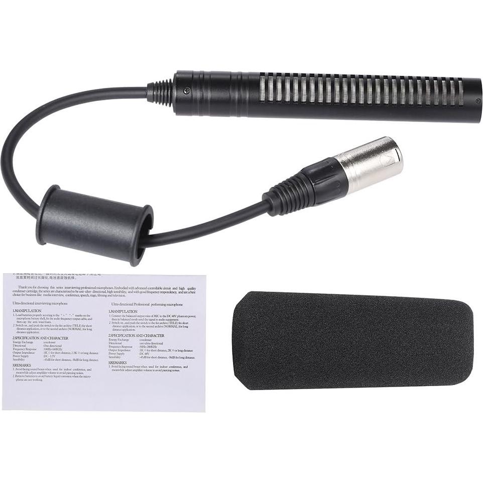 Micrófono Unidireccional Estéreo Andoer XLR para Video