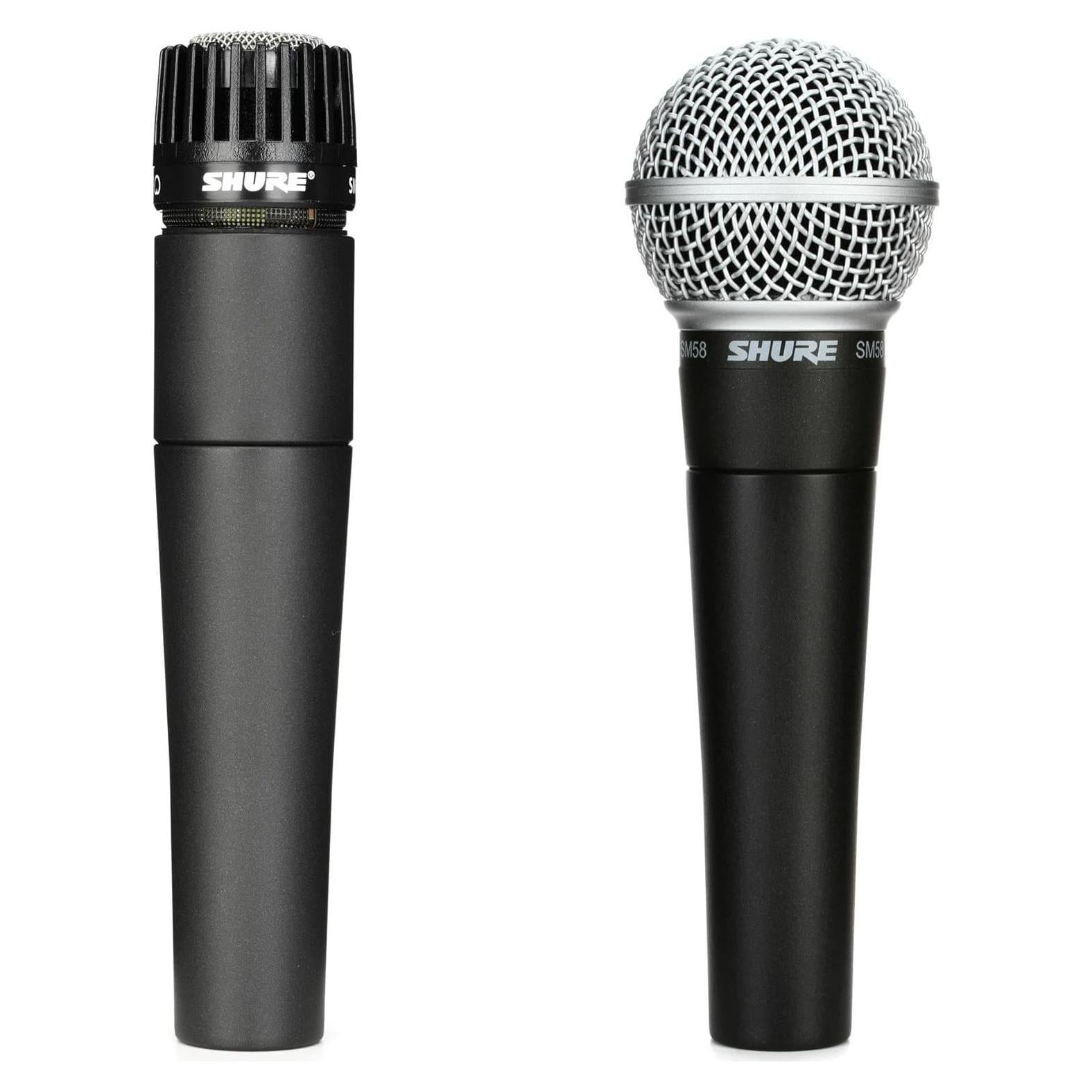 Conjunto de Micrófonos Shure SM57 y SM58 - Dinámico Cardioide Profesional