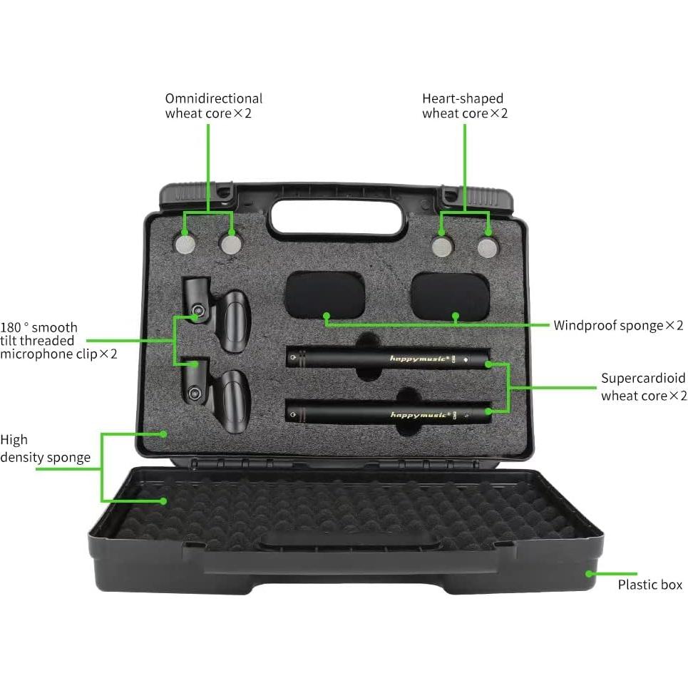 Micrófono de Condensador Happymusic CM2 - Estéreo Profesional