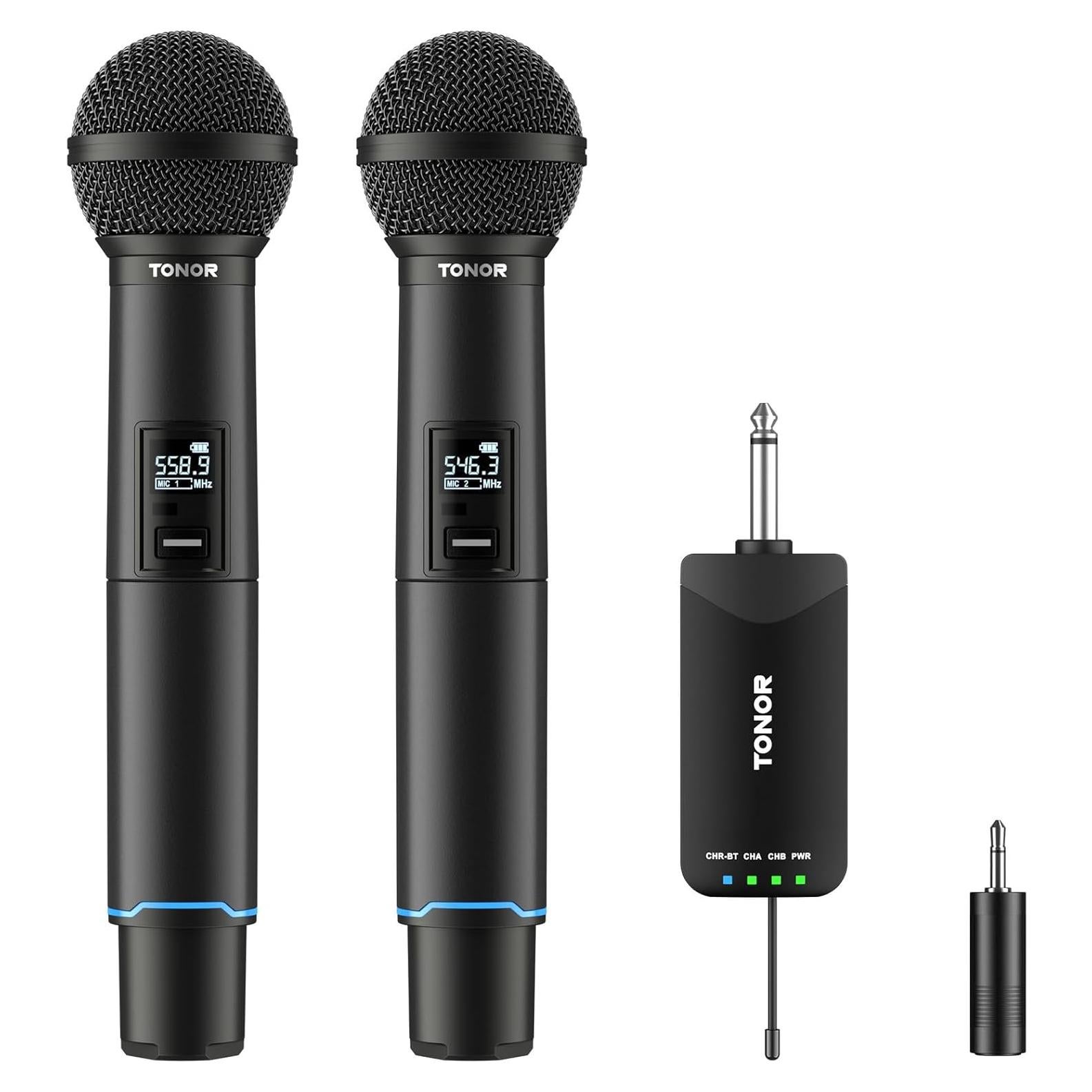 Micrófono Inalámbrico Recargable TONOR TW720, 100m, 2 Canales