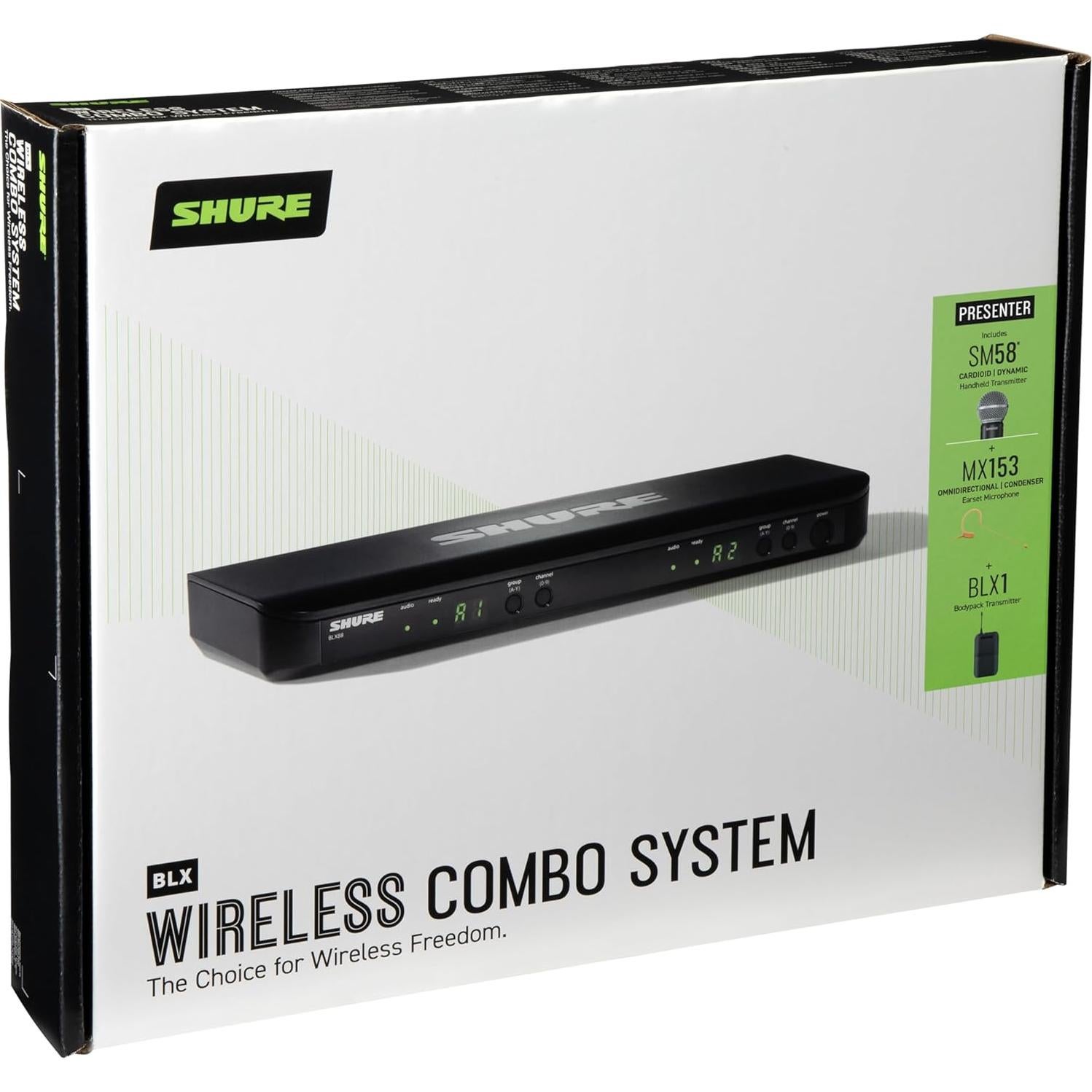 Sistema de micrófono inalámbrico Shure BLX1288/MX153 - 14h batería, 100m alcance