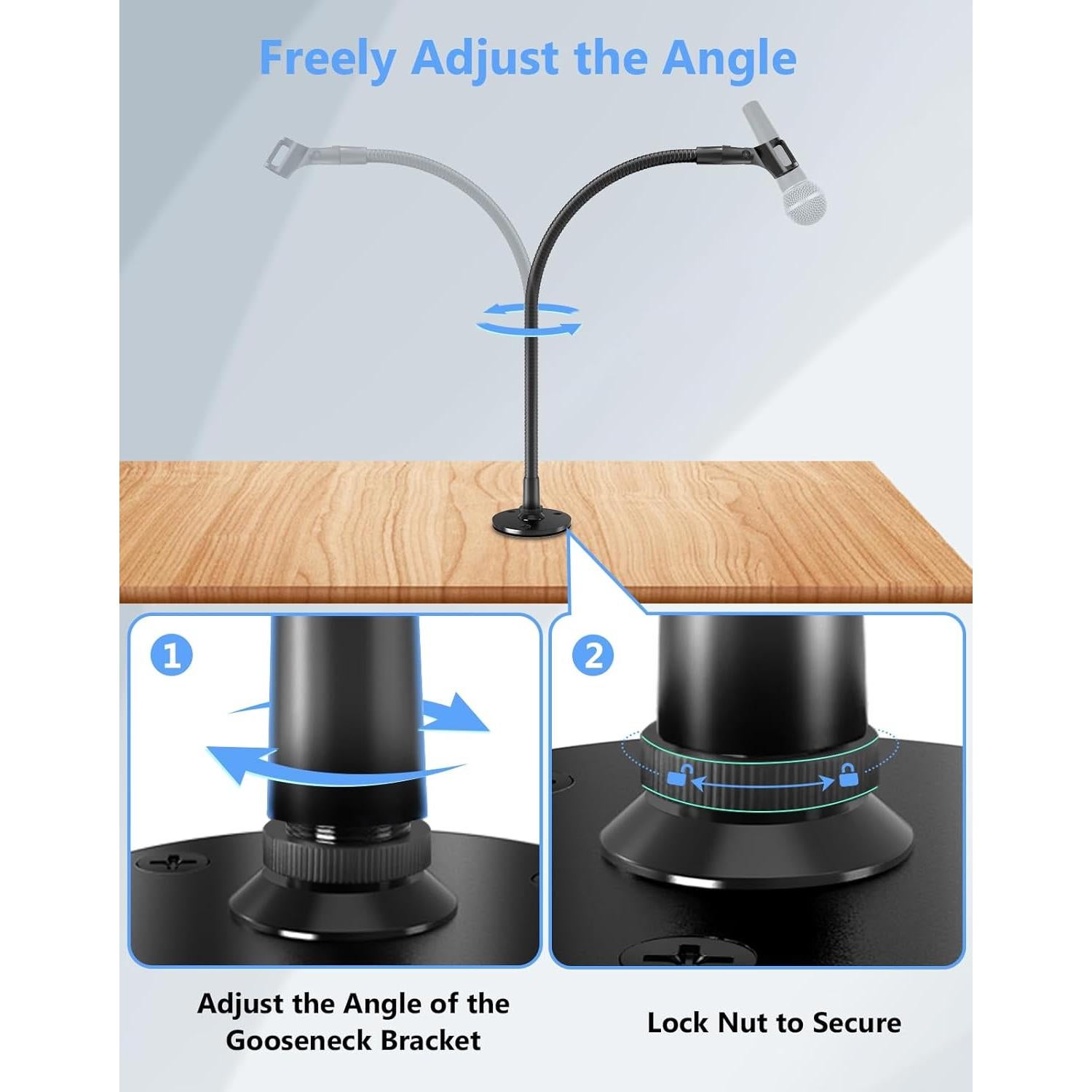 Soporte de Micrófono Flexible 19" Acero Ajustable para Podcast
