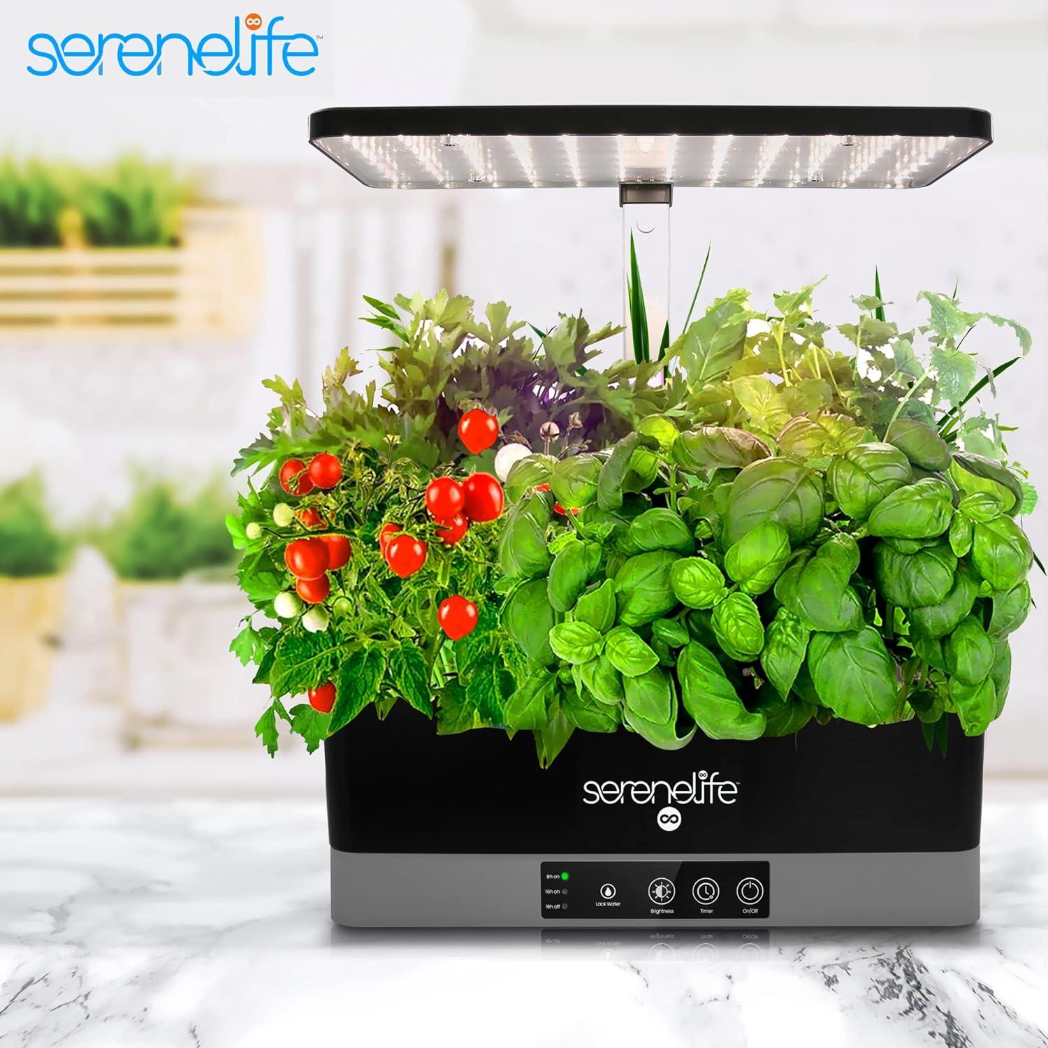 Jardín Hidropónico SereneLife - Crece 6 Plantas LED 24W