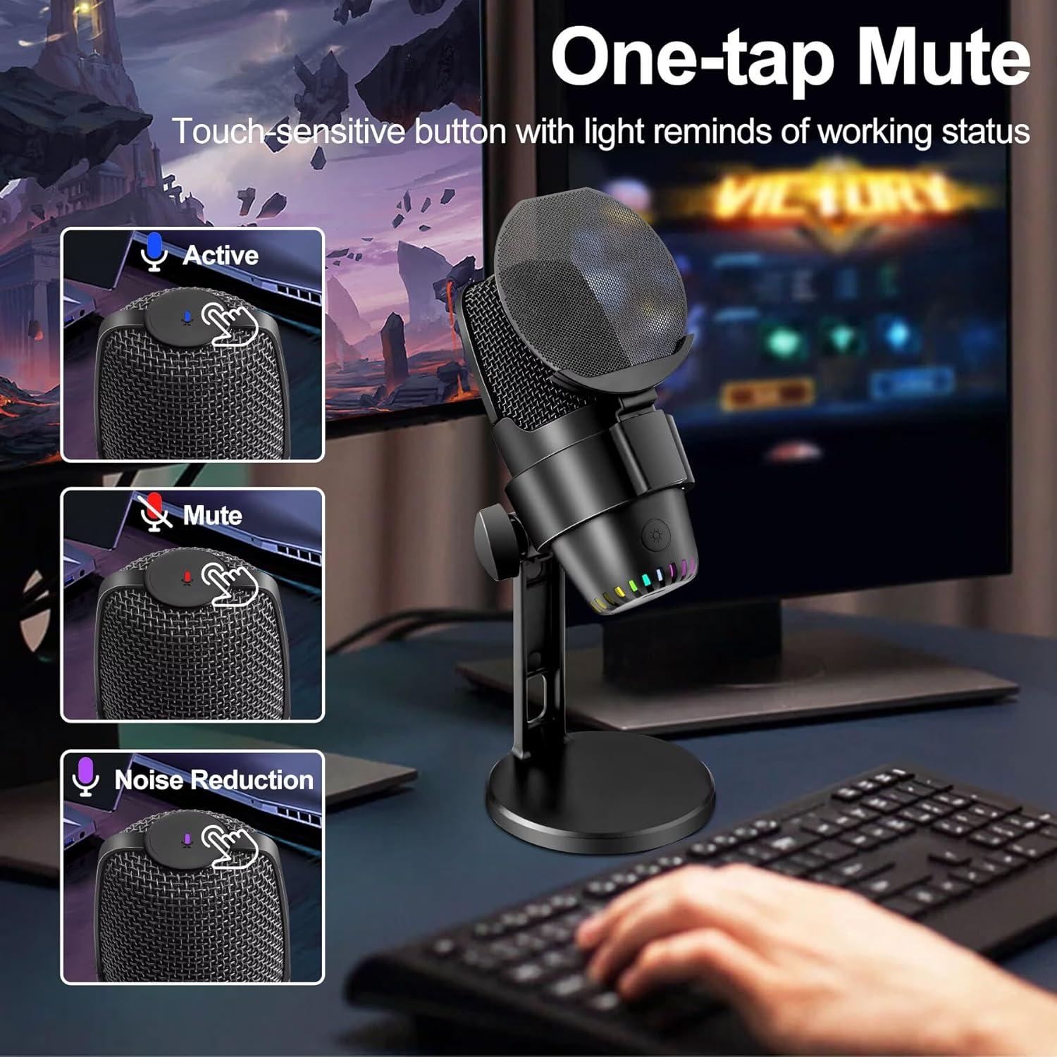 Micrófono Gaming USB Chsuiwe Mic-1 con Cancelación de Ruido