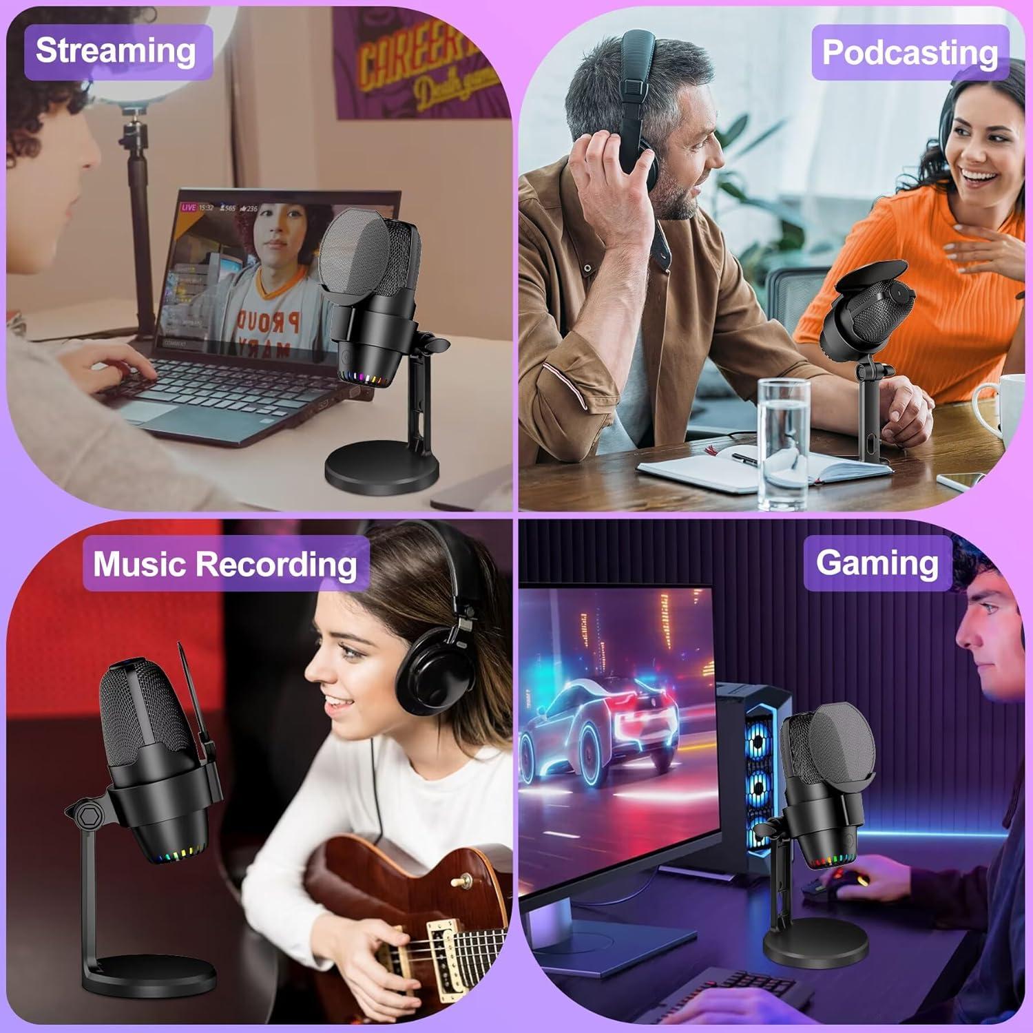 Micrófono Gaming USB Chsuiwe Mic-1 con Cancelación de Ruido