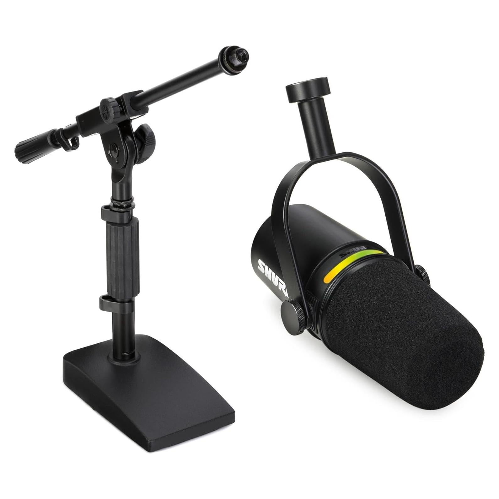 Micrófono Híbrido USB/XLR Shure MV7+ para Podcast con Soporte