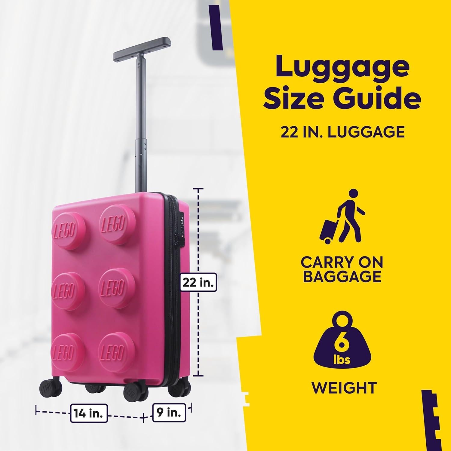 Maleta de Mano LEGO 22" Rosa Expandible con Ruedas