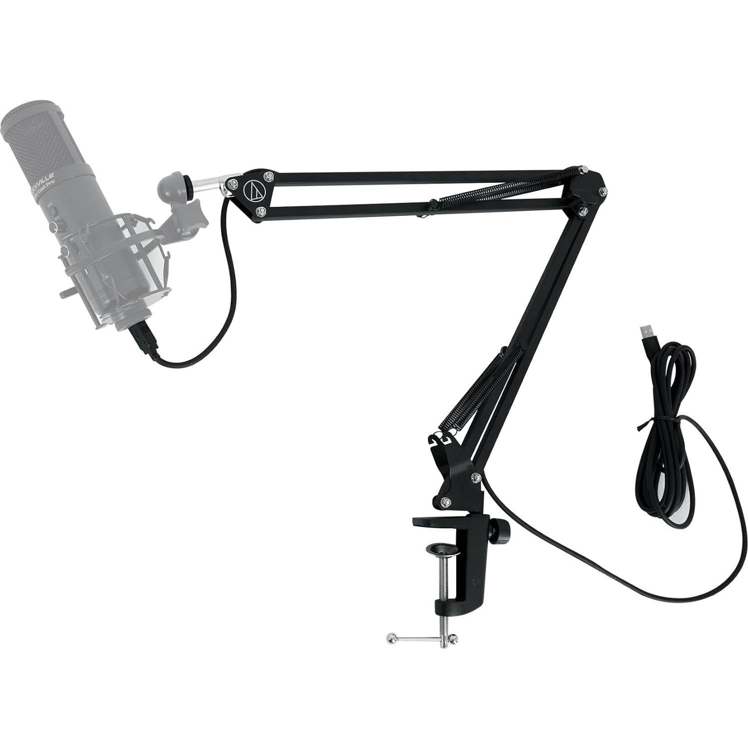 Audiosavings Bundle: (1) AKG P220 Studio Condenser Microphone Recording Mic+Shockmount+Carry Case Bundle with (1) Audio Technica Boom Arm for USB Microphone Recording/Streaming Computer Mics (2 Items)
