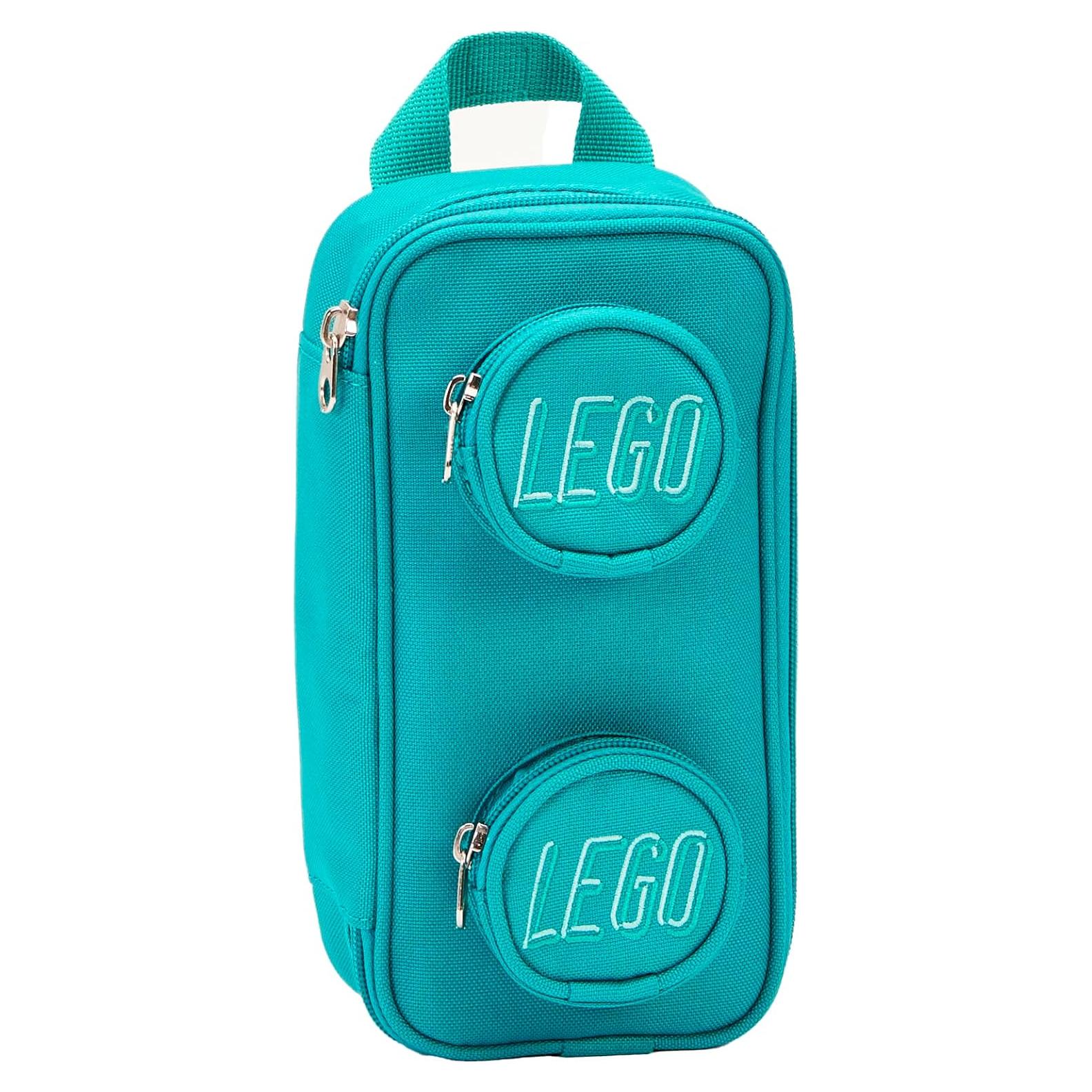 Funda de Ladrillos LEGO Oficial Verde Azulado 20x10x6 cm