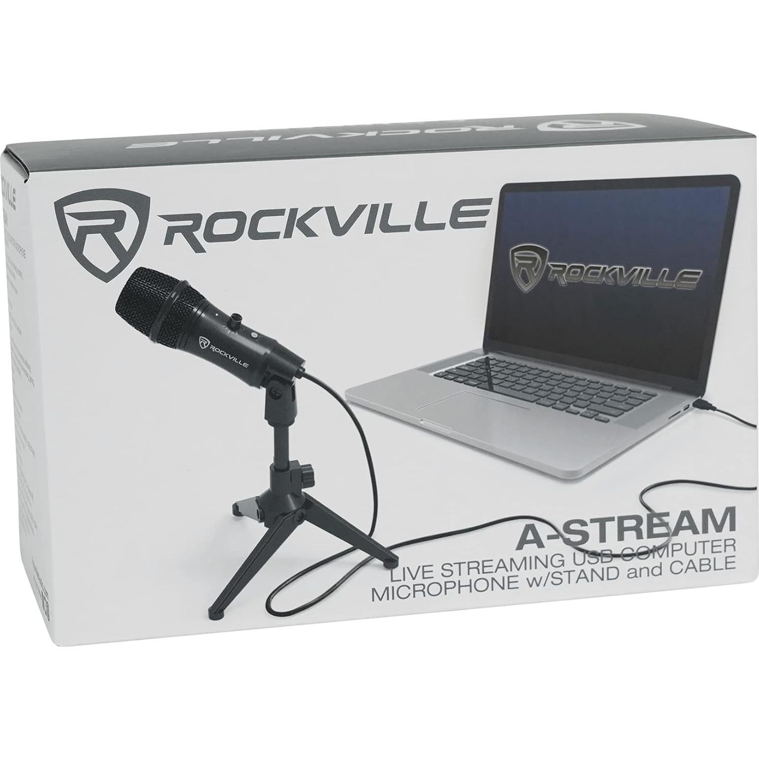 Micrófono USB Rockville A-Stream + Brazo Ajustable Audio Technica
