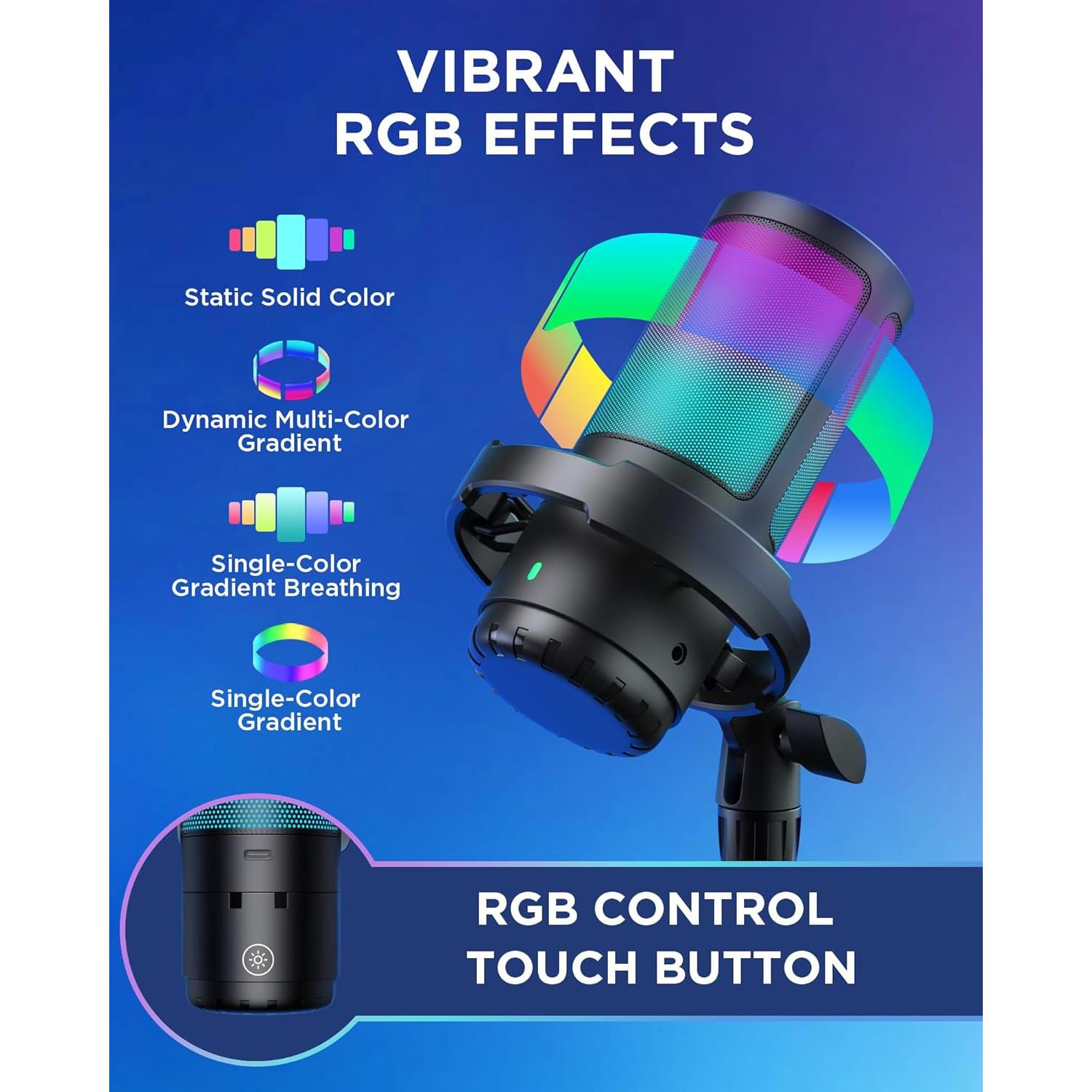 Micrófono Gaming USB InnoGear CM38D con Brazo Ajustable y RGB