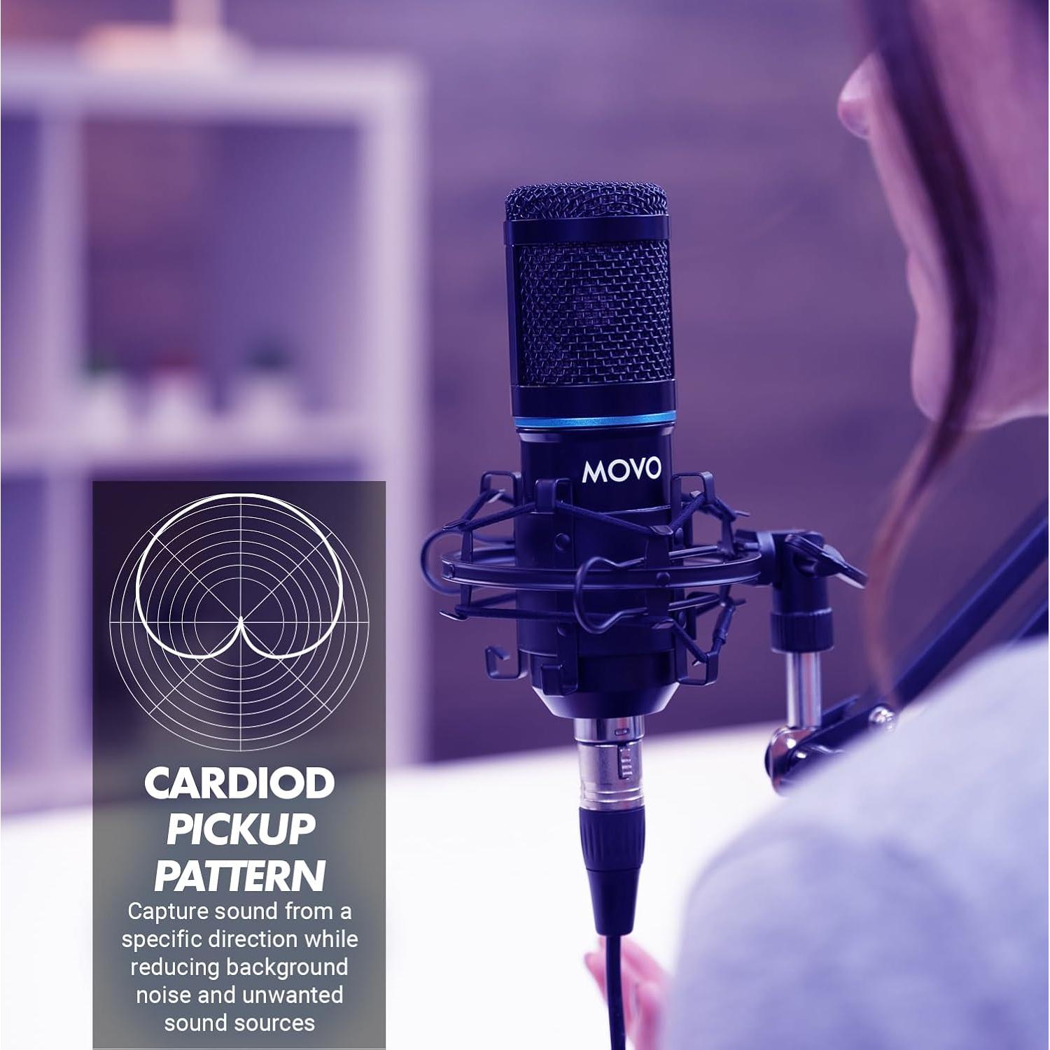 Kit de Podcasting Movo PodPak con Micrófono XLR y Brazo
