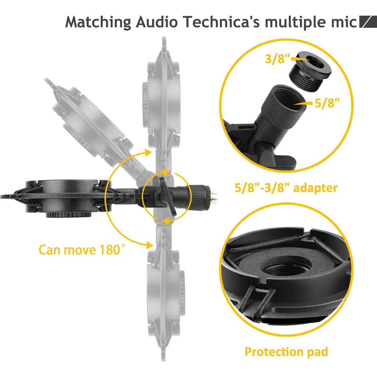 Soporte de Micrófono Frgyee AT2020 con Brazo y Filtro Antipop