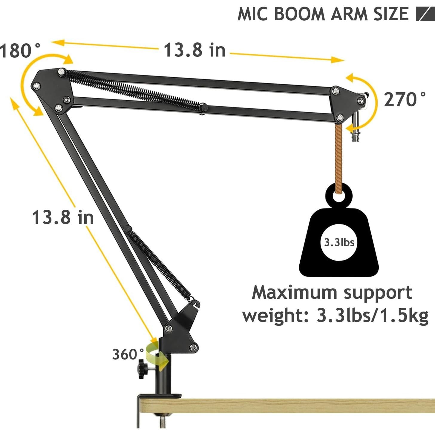 Soporte de Micrófono Frgyee AT2020 con Brazo y Filtro Antipop