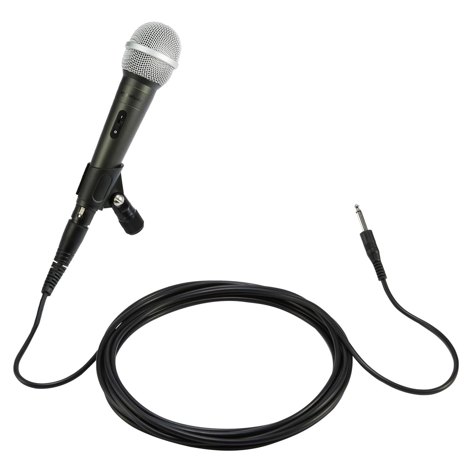 Micrófono Dinámico Amazon Basics - Vocal Profesional con Cable