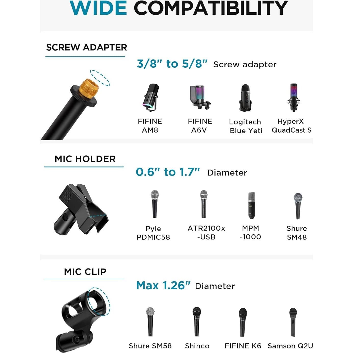 Soporte de Micrófono InnoGear Ajustable con Brazo y Bolsa