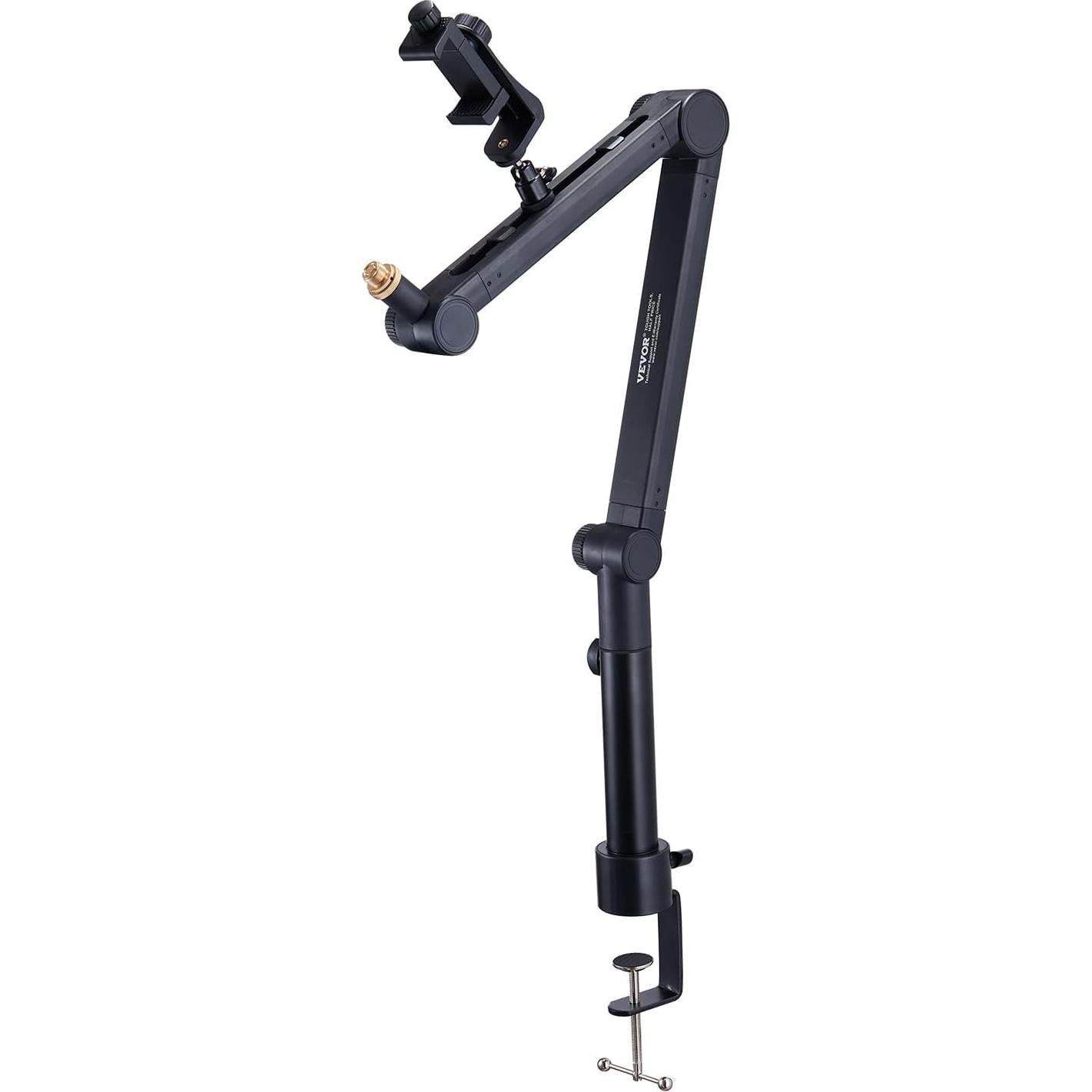 VEVOR Microphone Boom Arm with Desk Mount, 360° Rotatable, Adjustable Mic Stand with 3/8" to 5/8" Adapter Port Headset Hook, for Blue Yeti Hyperx Quadcast Blue Snowball Shure SM7B Audio Technica