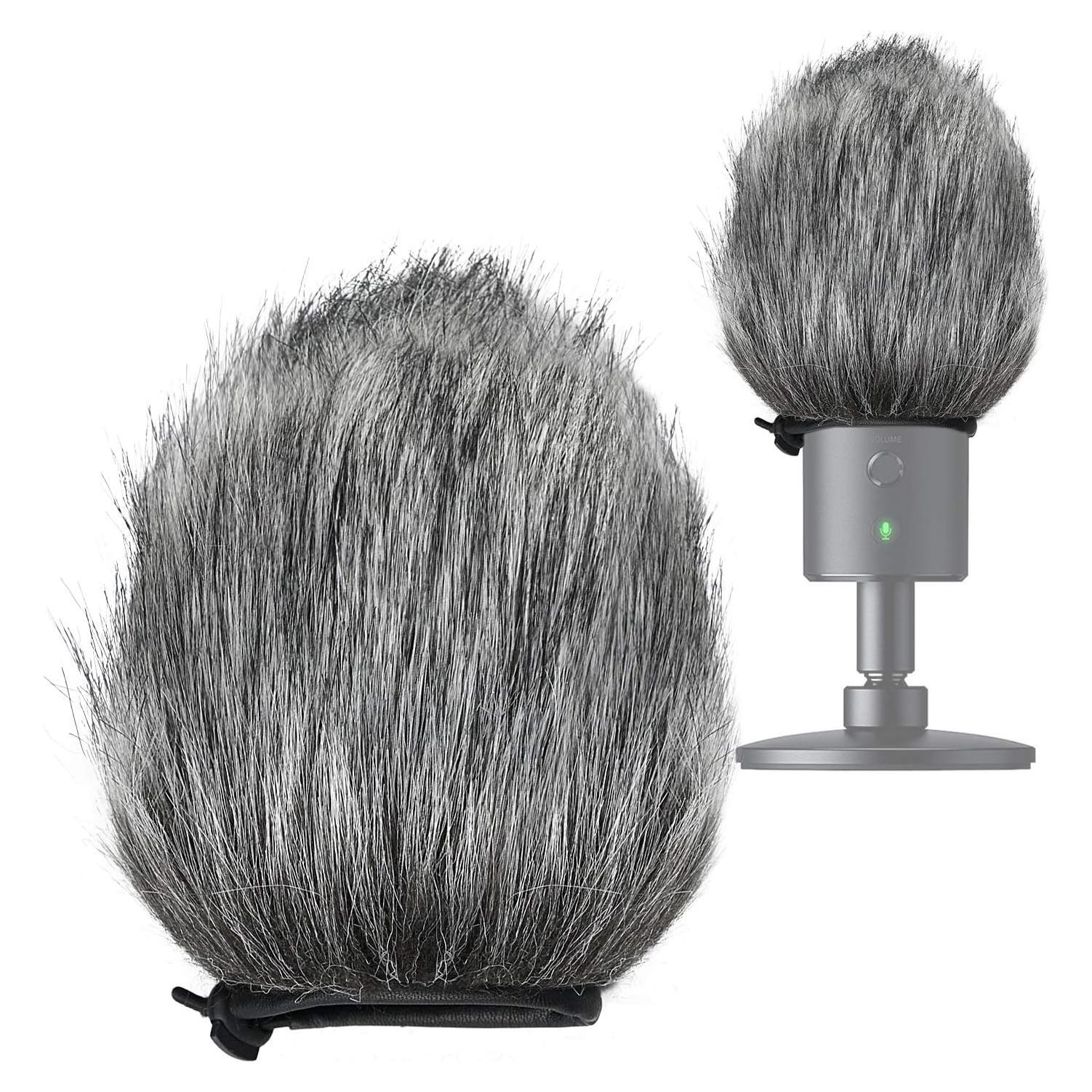 Razer Seiren X Furry Windscreen Muff, Mic Pop Filter/Shield Wind Cover fits Razer Seiren X USB Condenser Streaming Microphone