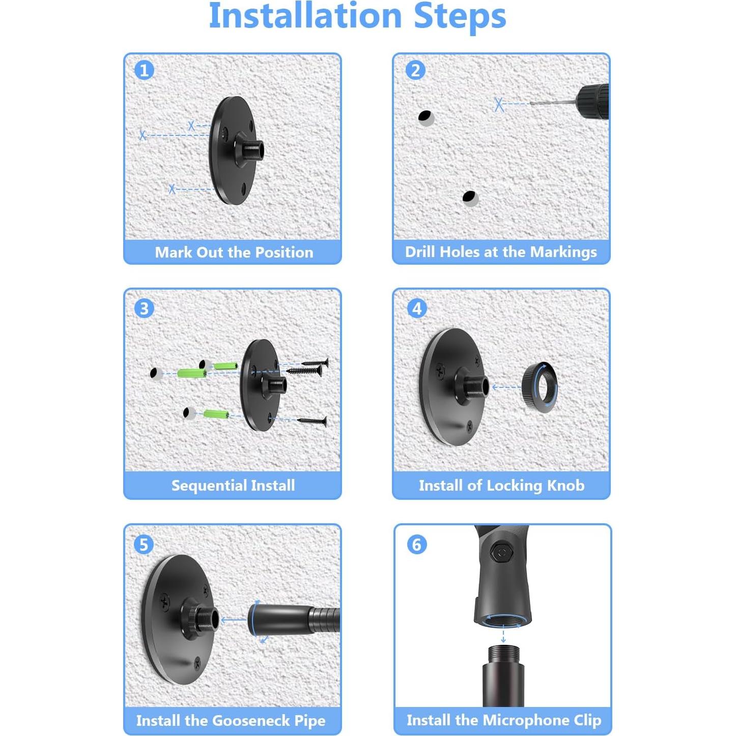 Soporte de Micrófono Flexible MSH-001 - Acero 48.3 cm