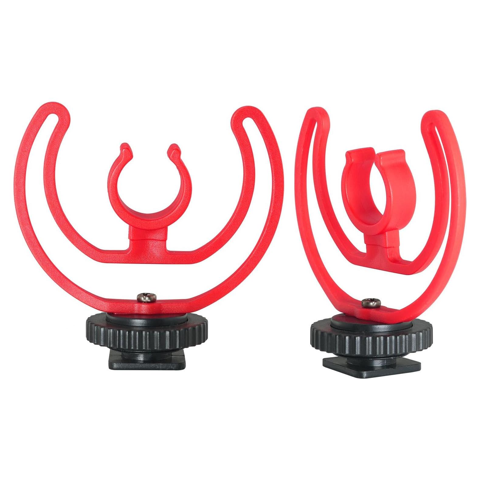 Soporte de micrófono para cámara DSLR 2PCS ABS negro y rojo