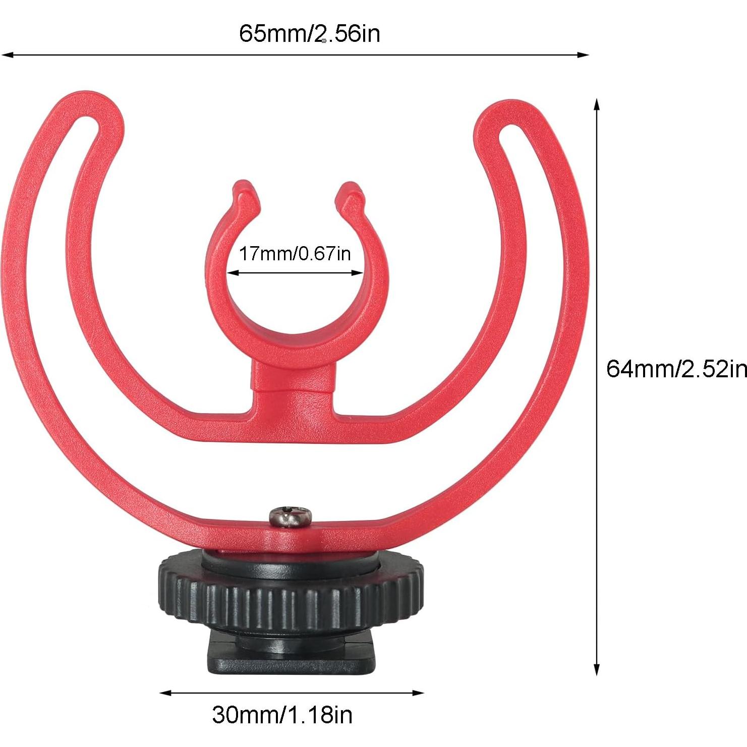 Soporte de micrófono para cámara DSLR 2PCS ABS negro y rojo