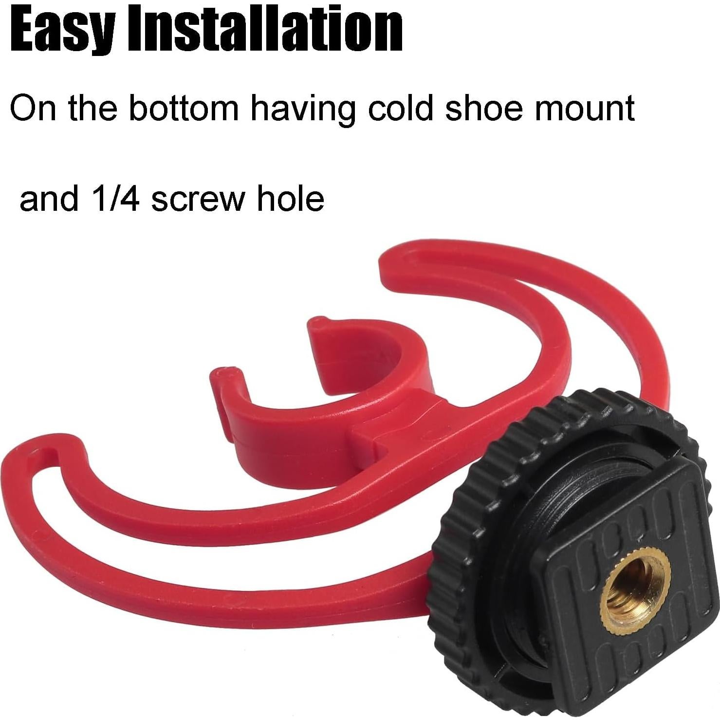 Soporte de micrófono para cámara DSLR 2PCS ABS negro y rojo