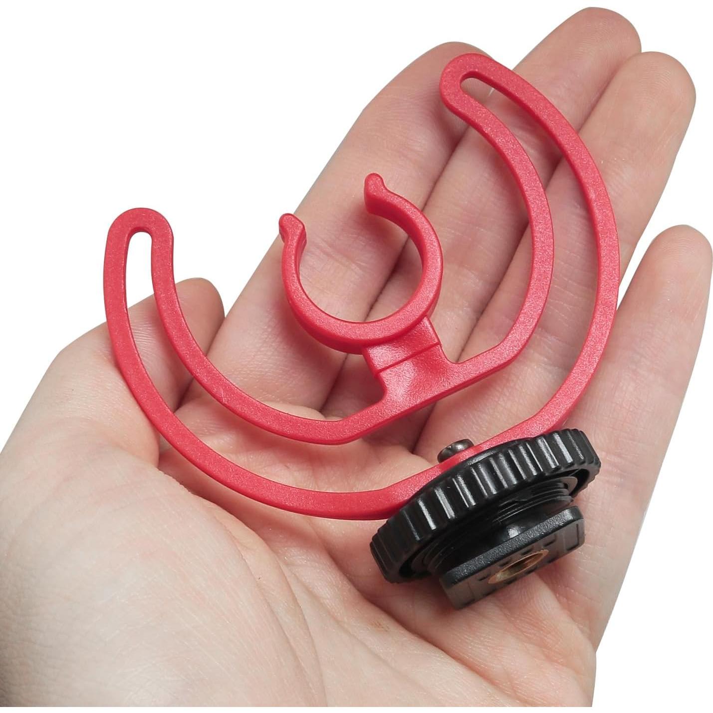 Soporte de micrófono para cámara DSLR 2PCS ABS negro y rojo