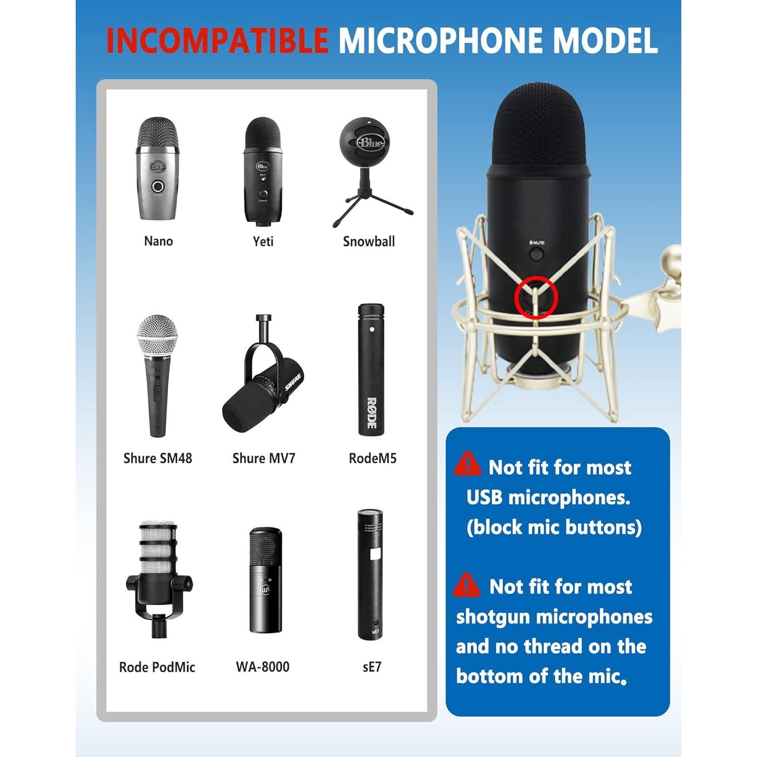 Soporte de micrófono universal AT2020 con montura de choque - Champán