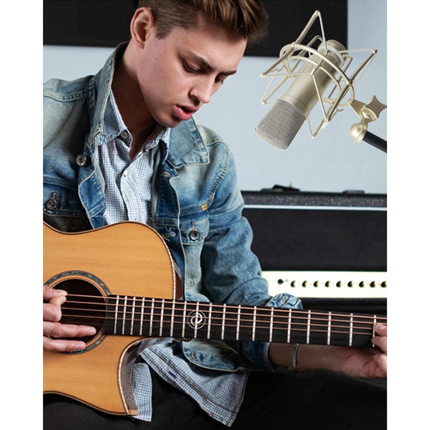 Soporte de micrófono universal AT2020 con montura de choque - Champán