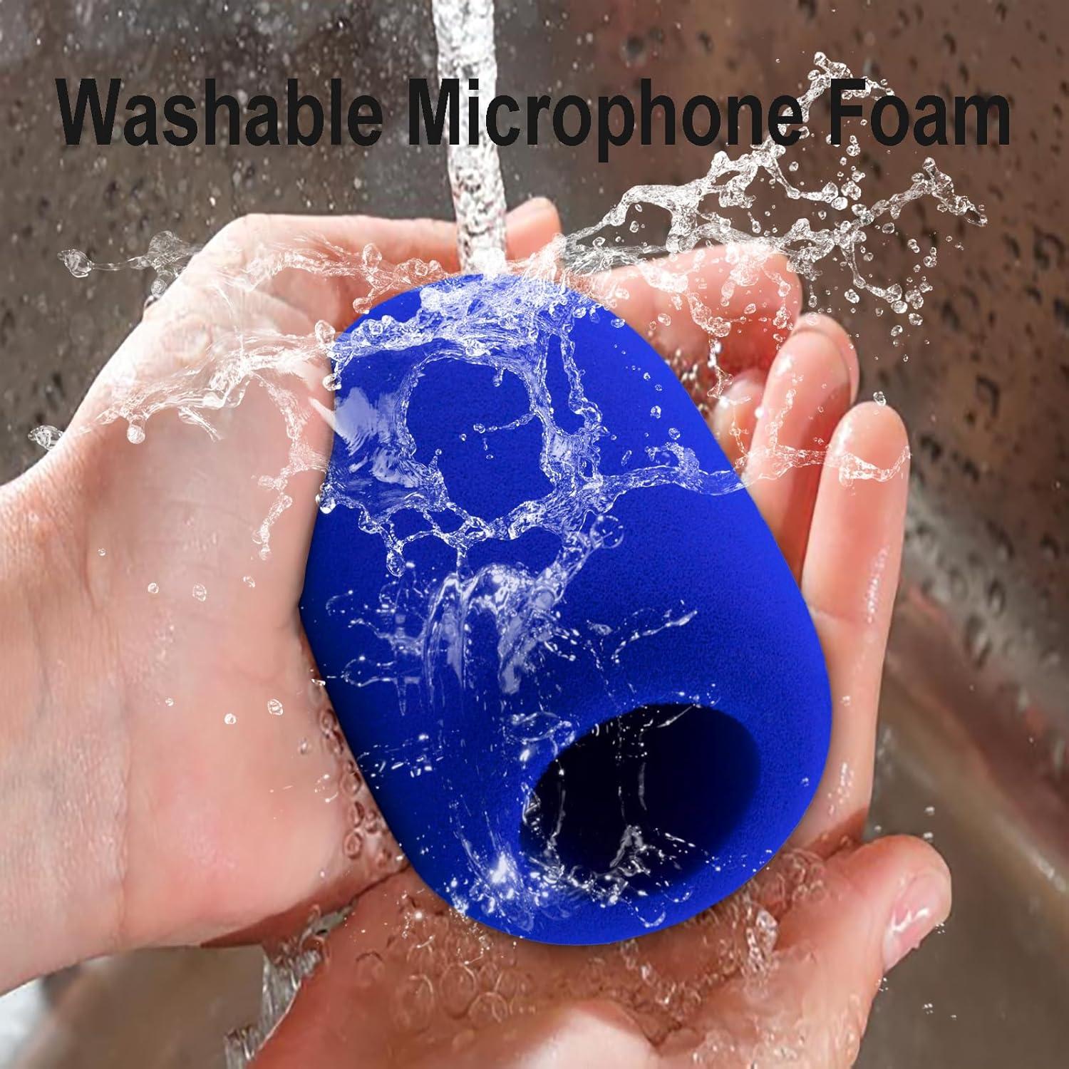 LEFXMOPHY AT2020 Pop Filter, Windscreen for Audio-Technica AT-2020 AT-2035 AT-2040 AT-2050 ATR2500 ATR2500X AT-4040 Microphones Foam Mic Cover Wind Screen Blue