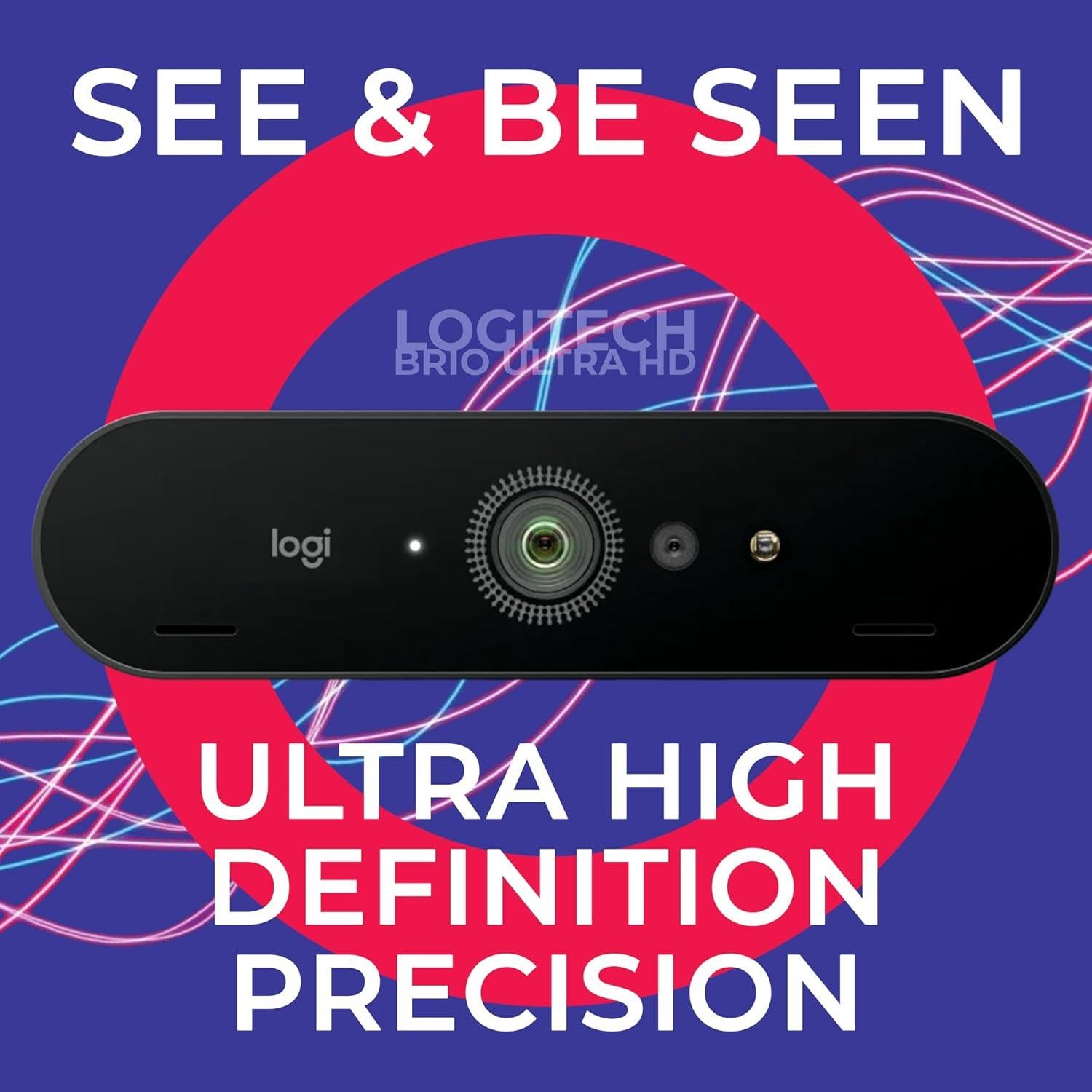 Cámara Web Logitech BRIO 4K Pro - HDR, Micrófono, Obturador