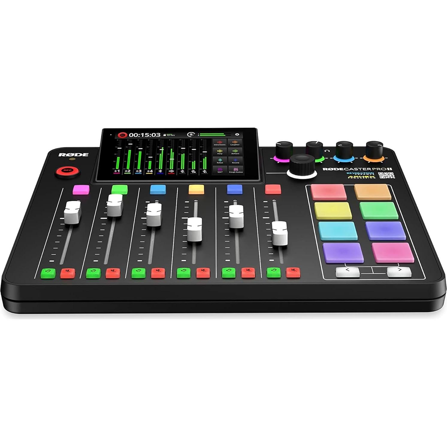 RØDE RØDECaster Pro II All-in-One Production Solution for Podcasting, Streaming, Music Production and Content Creation,Black & Audio-Technica ATH-M30x Professional Studio Monitor Headphones, Black