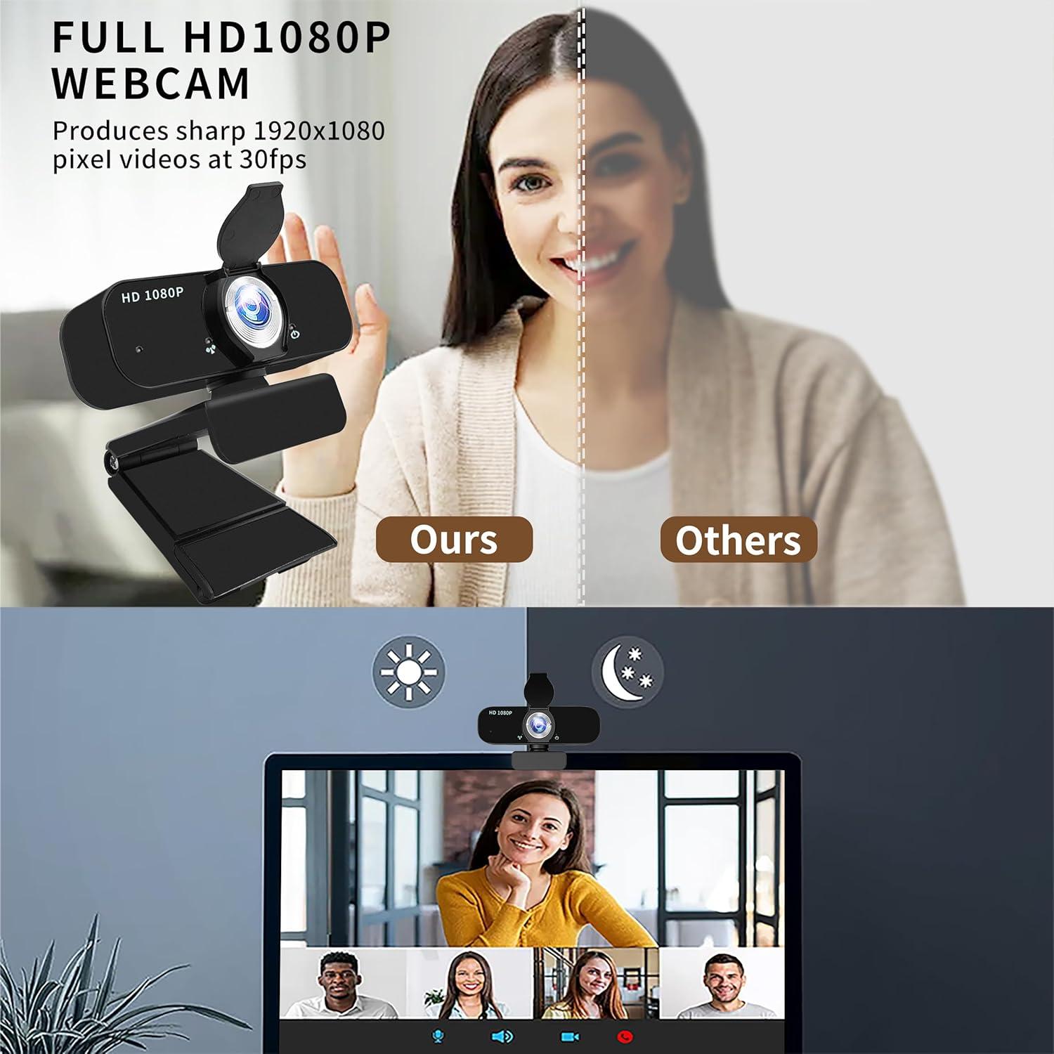 Webcam Full HD 1080p Lusinx con Micrófono y Trípode