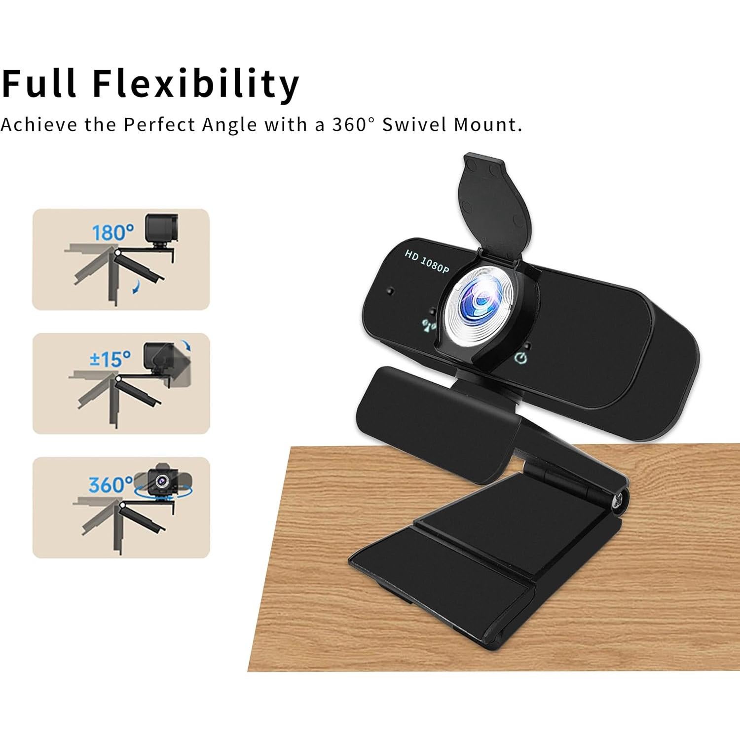 Webcam Full HD 1080p Lusinx con Micrófono y Trípode