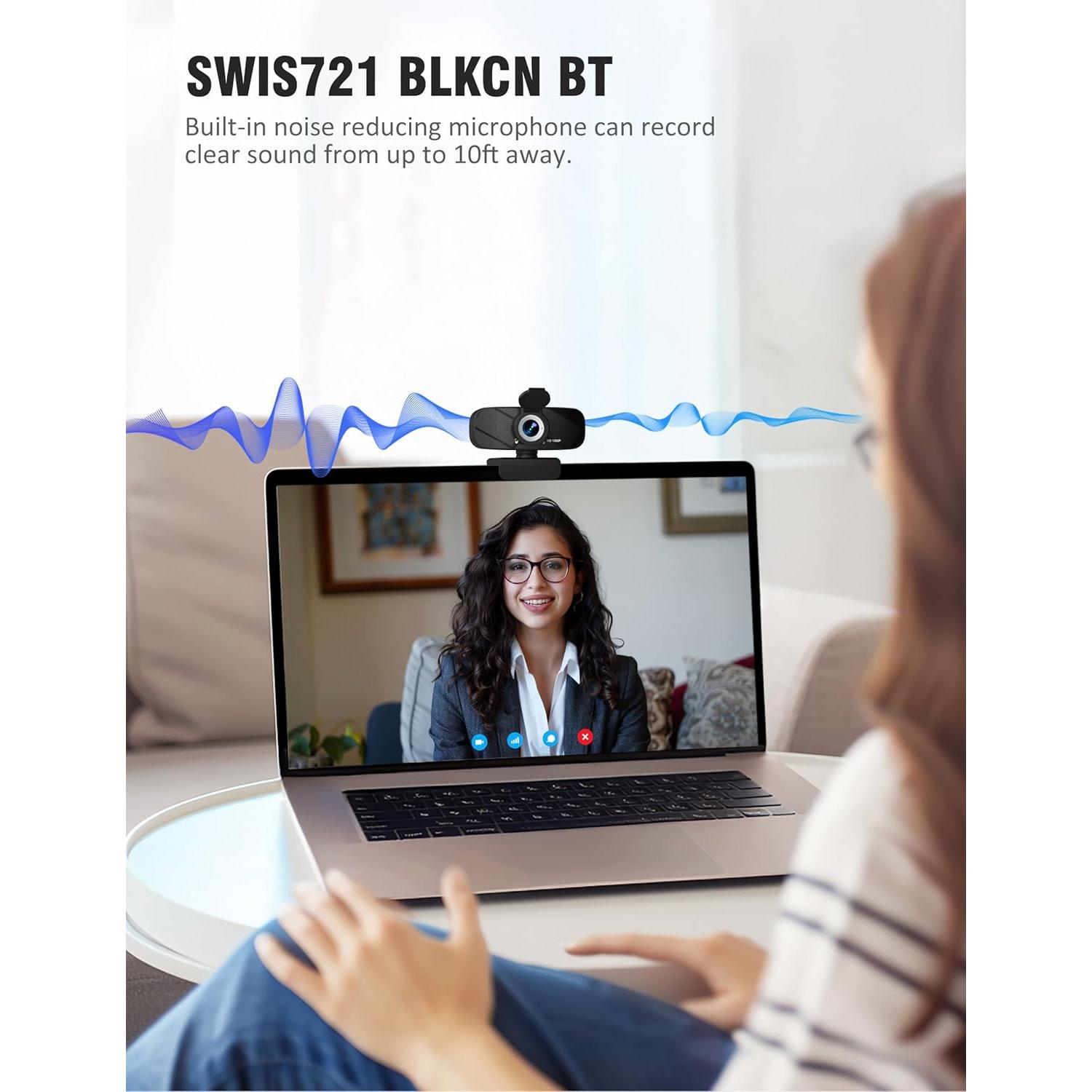 Cámara Web Full HD 1080P Ruwby con Micrófono y Trípode