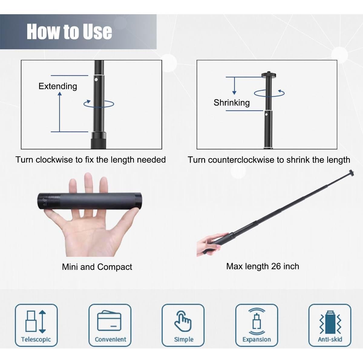 Soporte Webcam Ajustable JCWINY 28 Pulgadas Metal Rosa